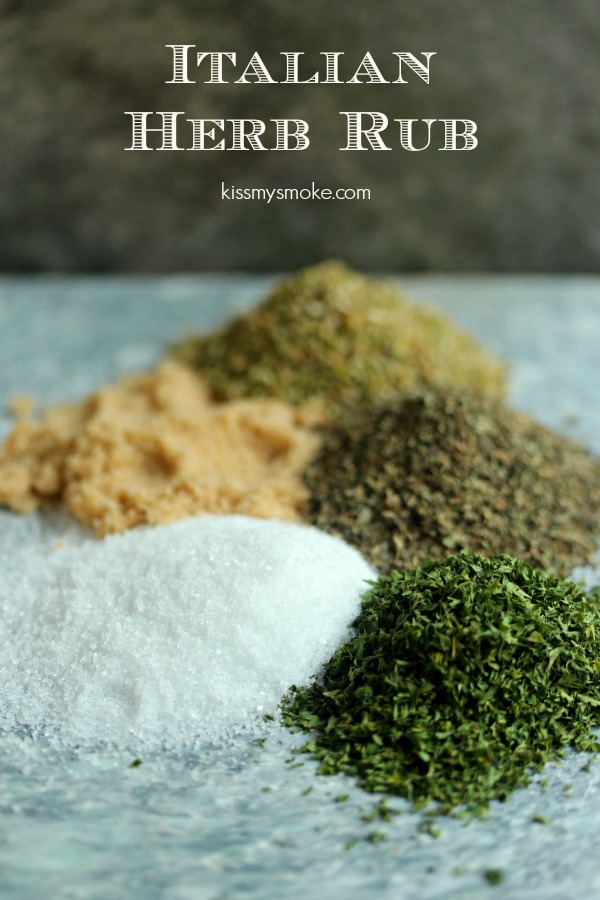 Italian Herb Rub ingredients being prepped to mix together
