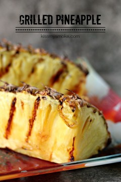 Grilled pineapple on plate