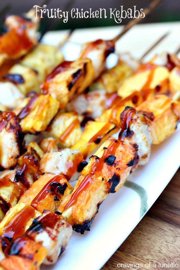 Fruity Chicken Kebabs by Cravings of a Lunatic