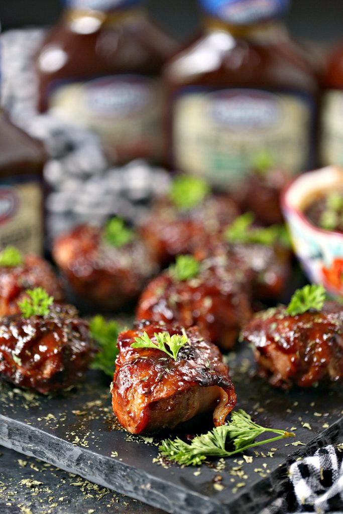 Cheesy BBQ Sausage Bites cooked to perfection on the grill. 
