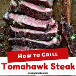 tomahawk steak on a dark surface